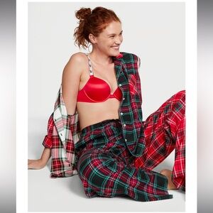 Victoria Secret Multicolor Plaid Flannel pajama Set XL